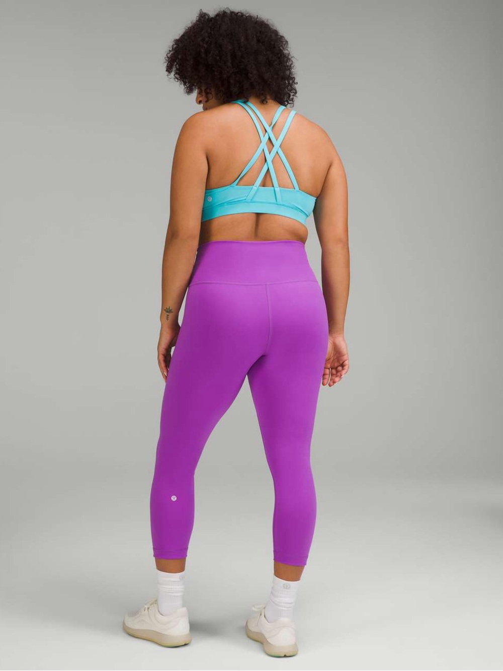 Lululemon Wunder Train Crop Tights leggings purple magenta gym Pilates yoga